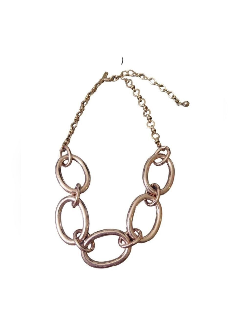NWT White House Black Market Rose Gold Link Necklace - Picture 2 of 4